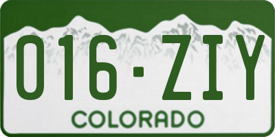 CO license plate 016ZIY