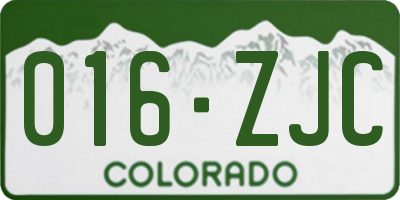 CO license plate 016ZJC