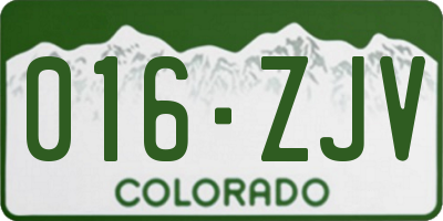CO license plate 016ZJV