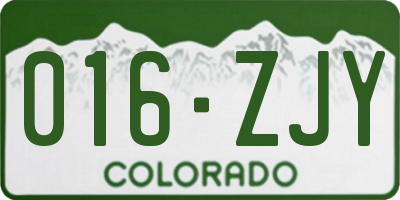 CO license plate 016ZJY