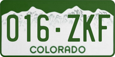 CO license plate 016ZKF