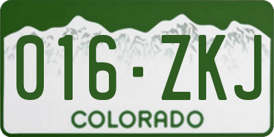 CO license plate 016ZKJ