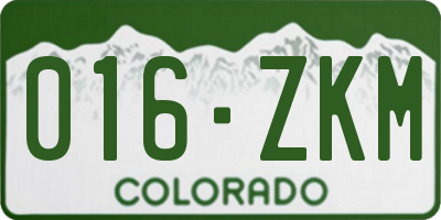 CO license plate 016ZKM