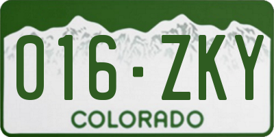CO license plate 016ZKY