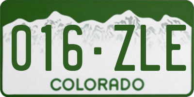 CO license plate 016ZLE