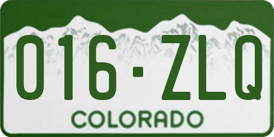 CO license plate 016ZLQ