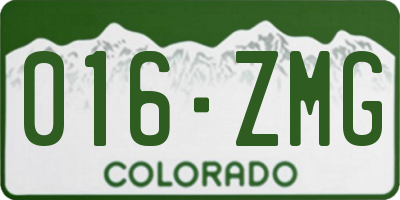 CO license plate 016ZMG