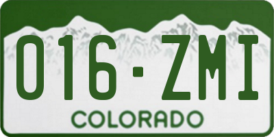 CO license plate 016ZMI