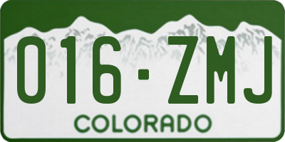CO license plate 016ZMJ