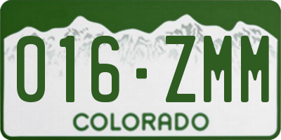CO license plate 016ZMM