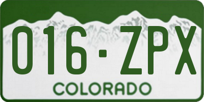 CO license plate 016ZPX