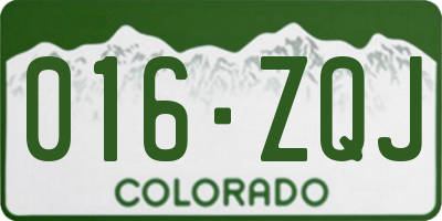 CO license plate 016ZQJ