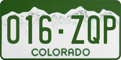 CO license plate 016ZQP