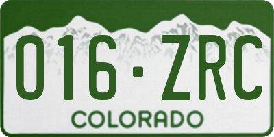 CO license plate 016ZRC
