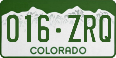 CO license plate 016ZRQ