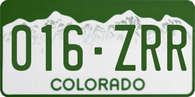 CO license plate 016ZRR
