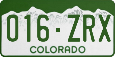 CO license plate 016ZRX