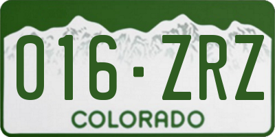 CO license plate 016ZRZ
