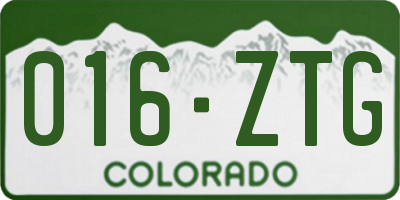 CO license plate 016ZTG