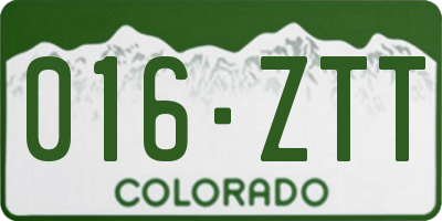 CO license plate 016ZTT