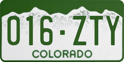 CO license plate 016ZTY