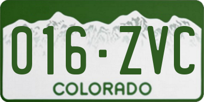 CO license plate 016ZVC