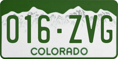 CO license plate 016ZVG