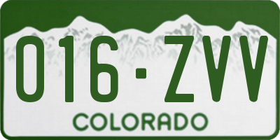 CO license plate 016ZVV