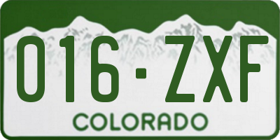 CO license plate 016ZXF
