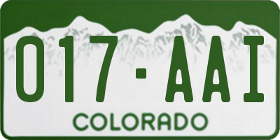 CO license plate 017AAI