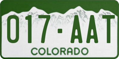 CO license plate 017AAT