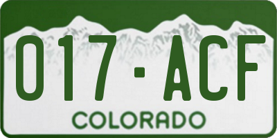 CO license plate 017ACF