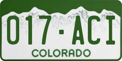 CO license plate 017ACI