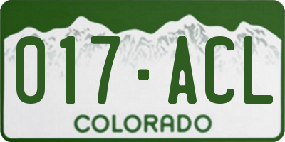 CO license plate 017ACL