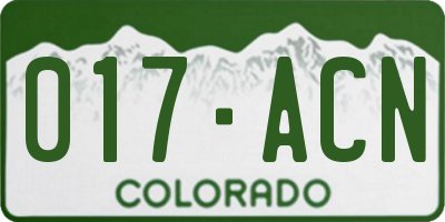 CO license plate 017ACN