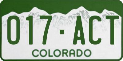 CO license plate 017ACT