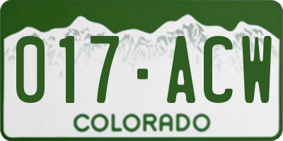 CO license plate 017ACW