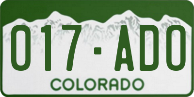 CO license plate 017ADO