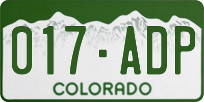 CO license plate 017ADP