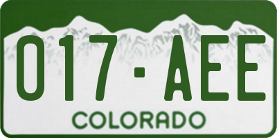 CO license plate 017AEE