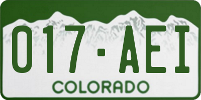 CO license plate 017AEI