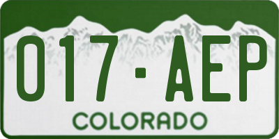 CO license plate 017AEP