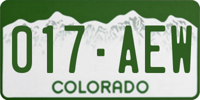 CO license plate 017AEW