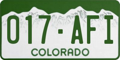 CO license plate 017AFI