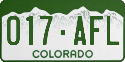 CO license plate 017AFL