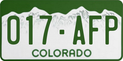 CO license plate 017AFP