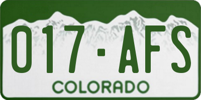 CO license plate 017AFS
