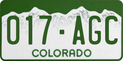 CO license plate 017AGC