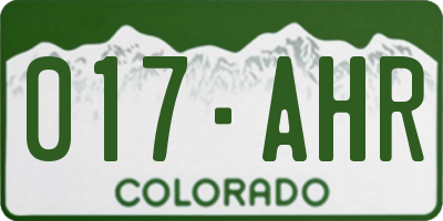CO license plate 017AHR
