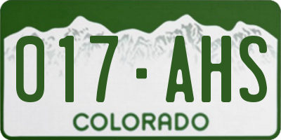 CO license plate 017AHS
